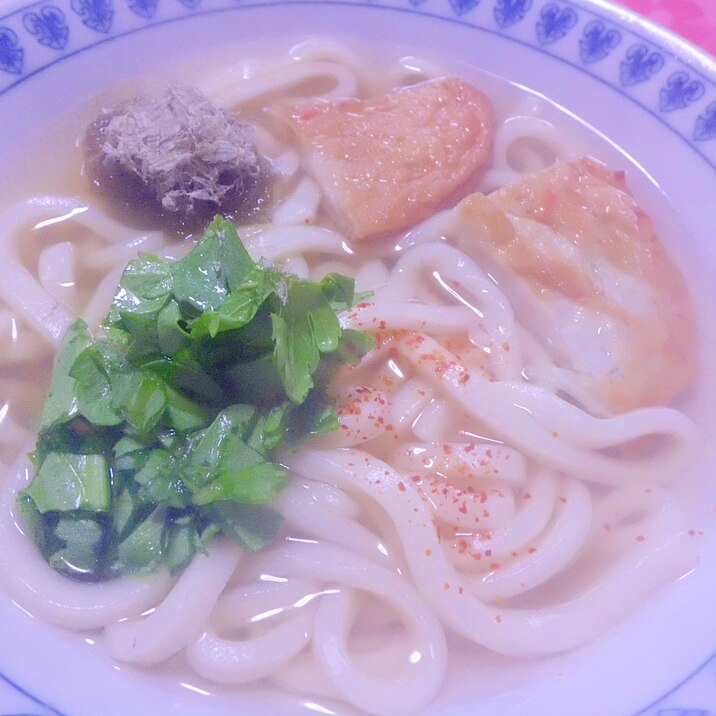 野菜天＆春菊のかけうどん